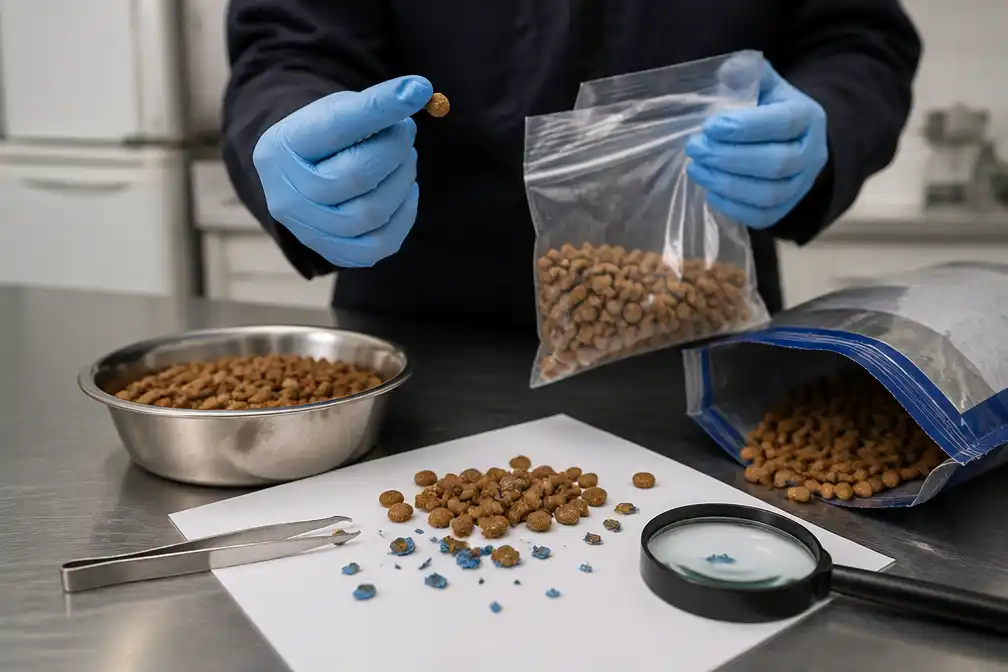 Dierenvoeding teruggeroepen in Nederland en België om blauwe plastic stukjes