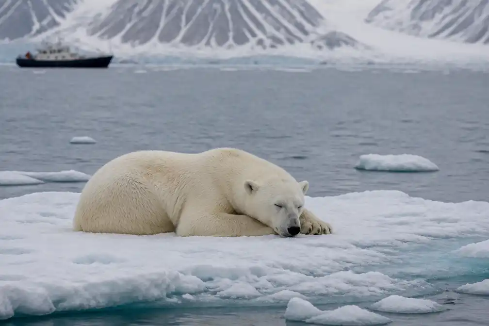 Boete van 50.000 kronen voor wekken ijsbeer op Spitsbergen