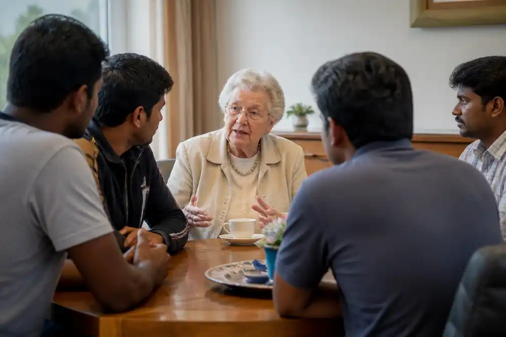 Jean (94) werd begeleidster van Tamilmannen in Eibergen