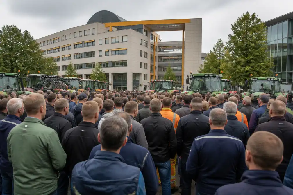 Honderden boeren verzameld bij provinciehuis in Assen