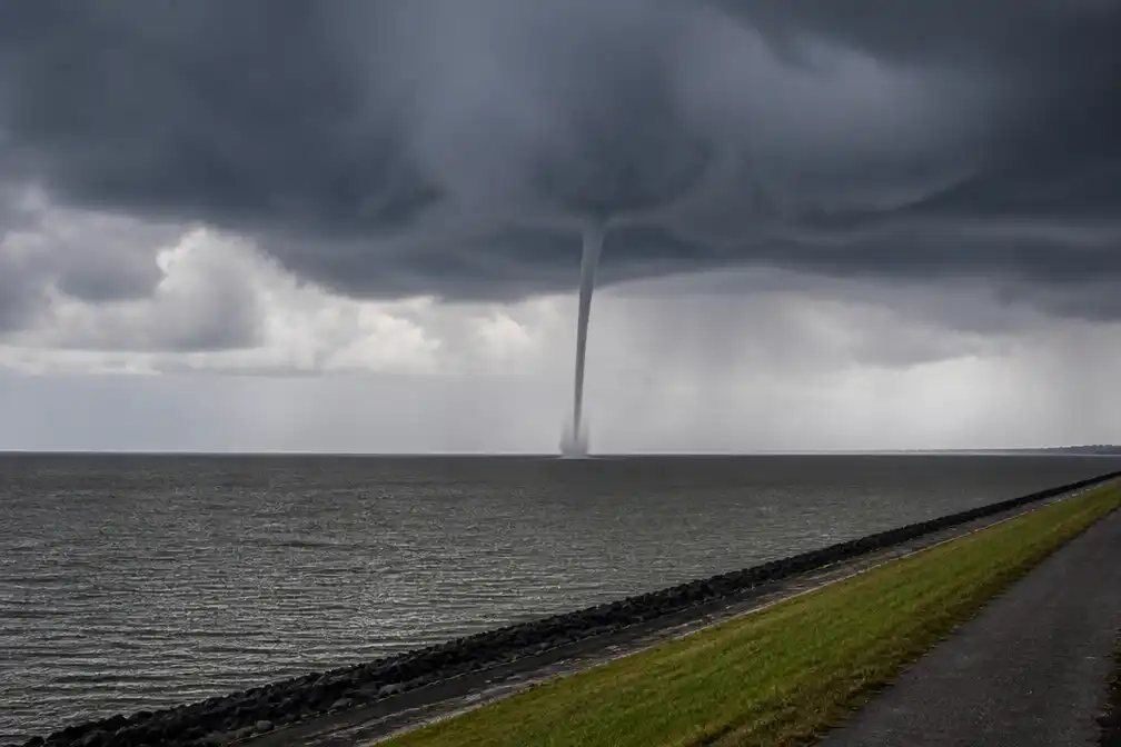 KNMI geeft code geel af voor vijf kustprovincies om waterhozen