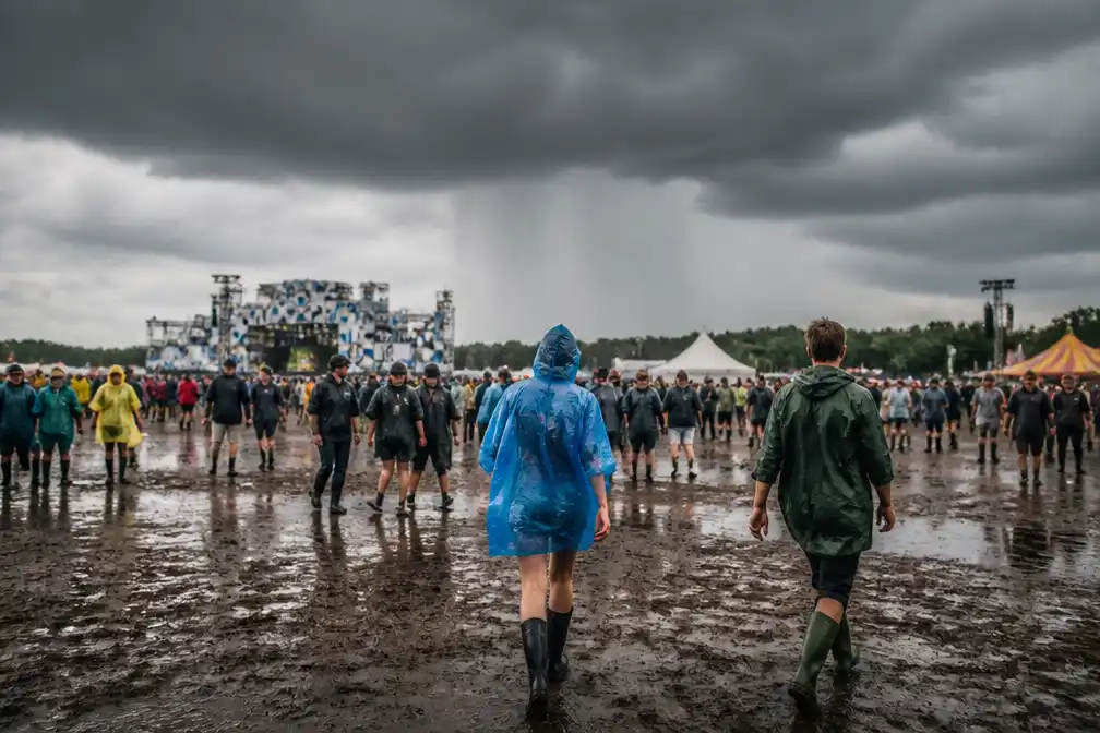 Zware buien op komst vrijdag 21 augustus, ook op Lowlands