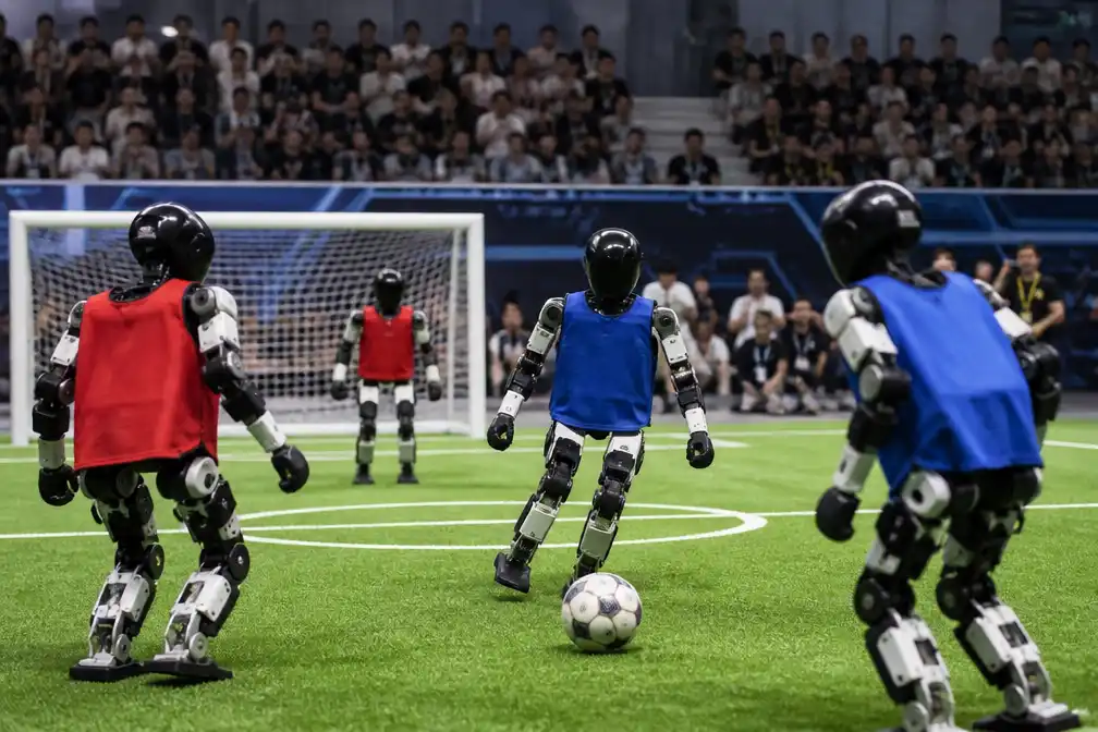 Ruim 2.000 mensachtige robots strijden in China in robotolympiade