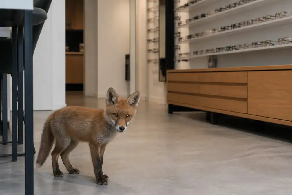 Angstig vosje loopt brillenwinkel Laren binnen, hulp blijft uit