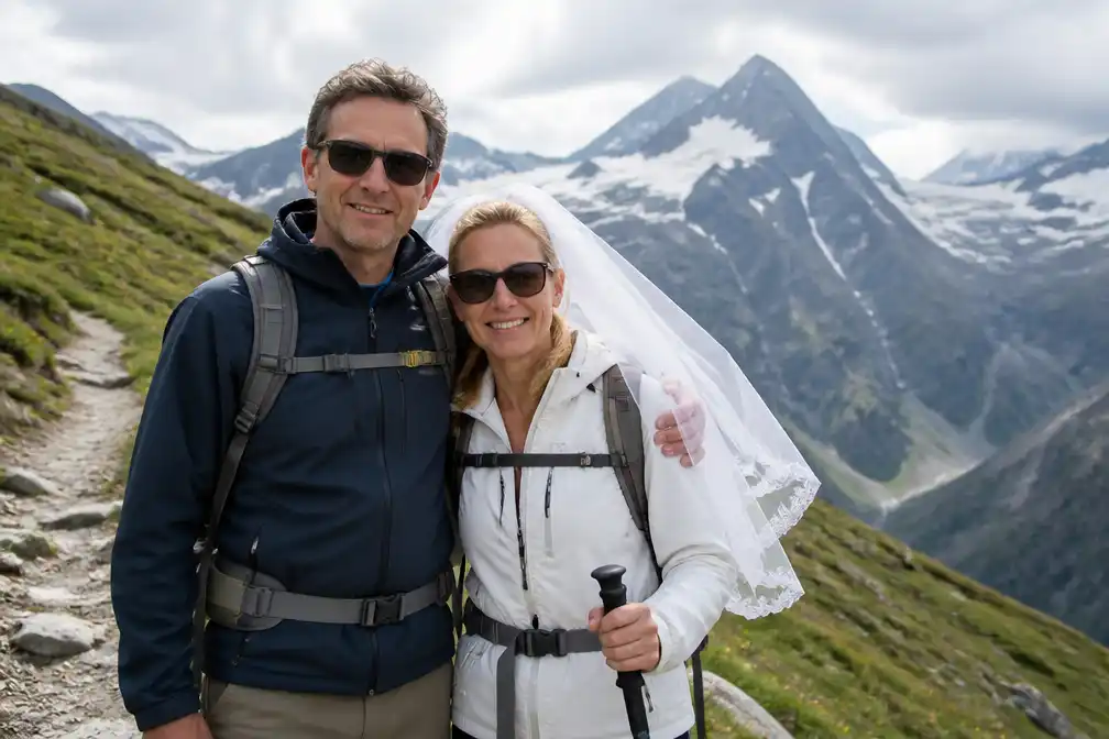 Weervrouw Jill Peeters en Tom Schepers op huwelijksreis in Zwitserland