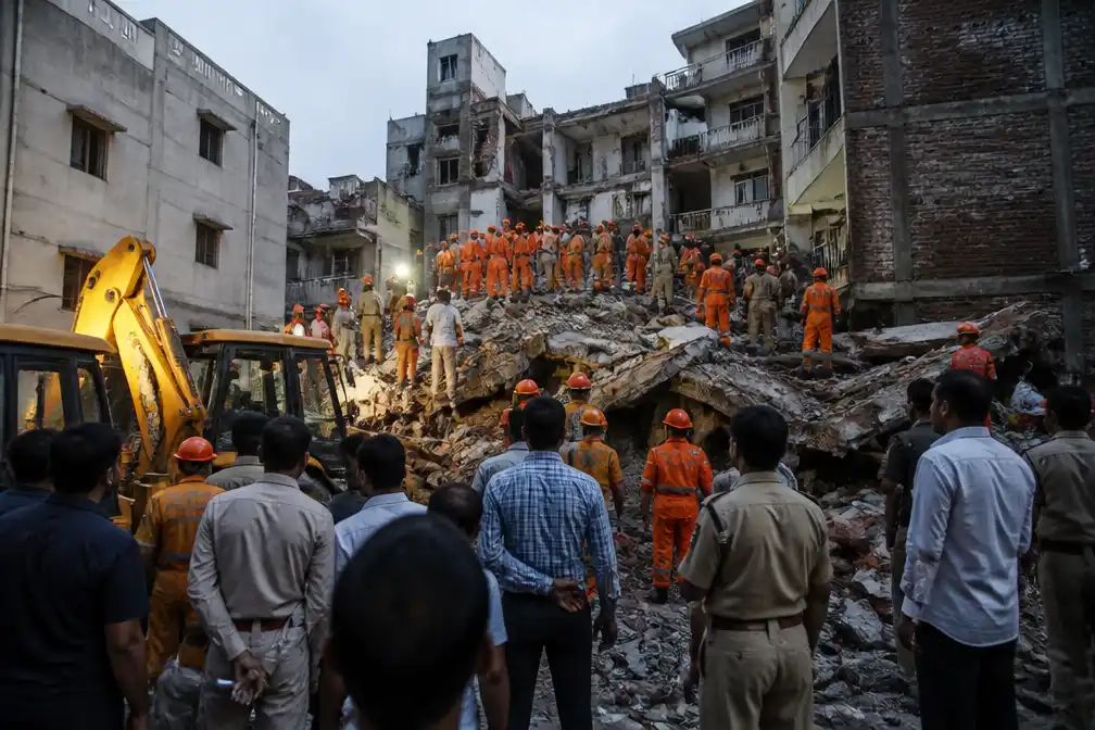 Drie doden bij instorten studentencomplex in New Delhi
