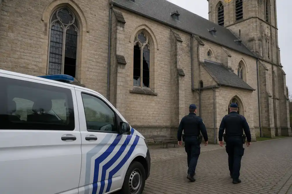 Dief op heterdaad betrapt in kerk van Vlamertinge, twee glasramen vernield