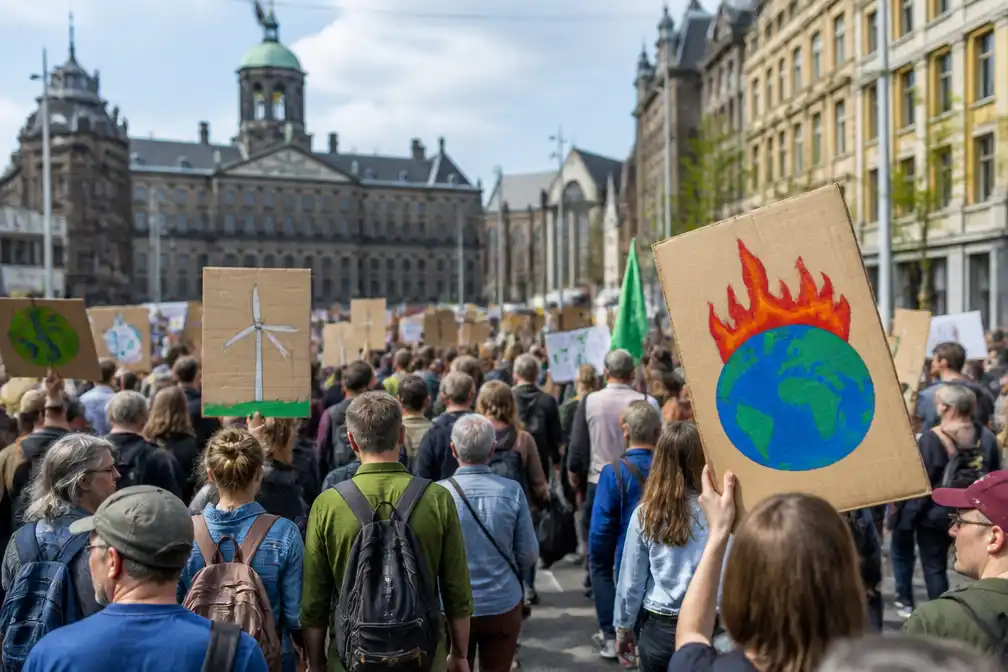 Tienduizenden lopen klimaatmars in Amsterdam van Dam naar Museumplein