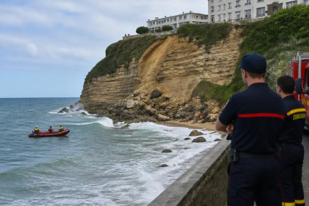 Vrouw overleden, één vermist na klifinstorting in Biarritz