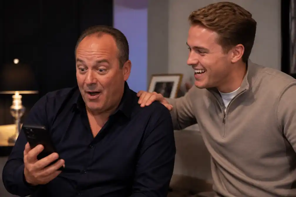 Christiaan Bauer neemt vader Frans Bauer in de maling na moeder Mariska