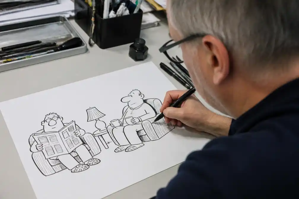 Cartoon 'Toos en Henk' gepubliceerd op 25 juni 2026 door Paul Kusters