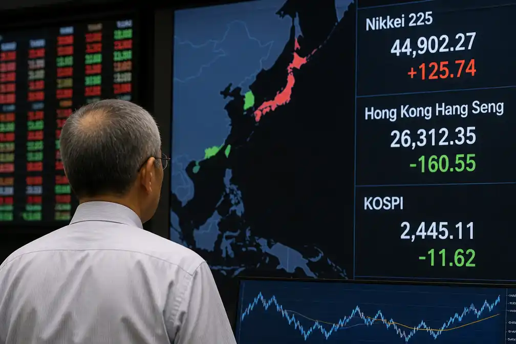 Aziatische beurzen gemengd: Tokio licht hoger, Hongkong en Zuid-Korea lager
