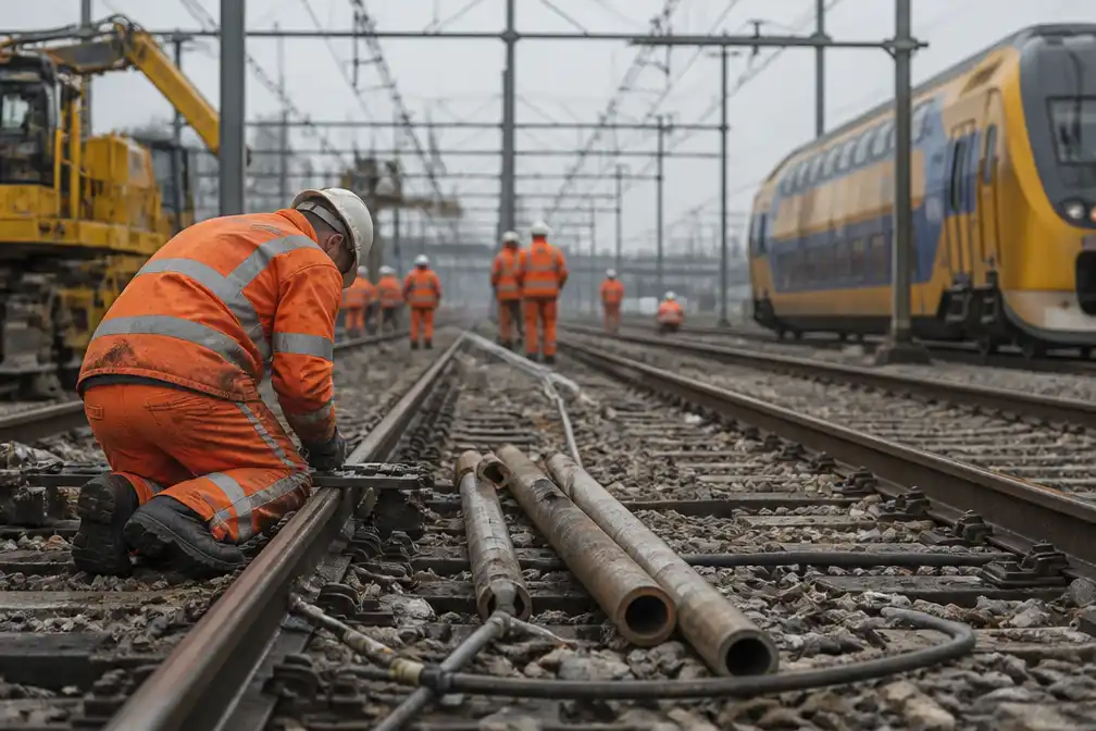 Grote storing Nederlandse spoorwegen door sabotage met metalen buizen