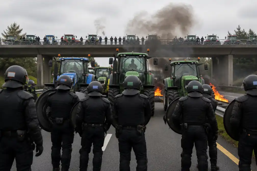 ME grijpt in bij boerenblokkade op N310 bij Stroe