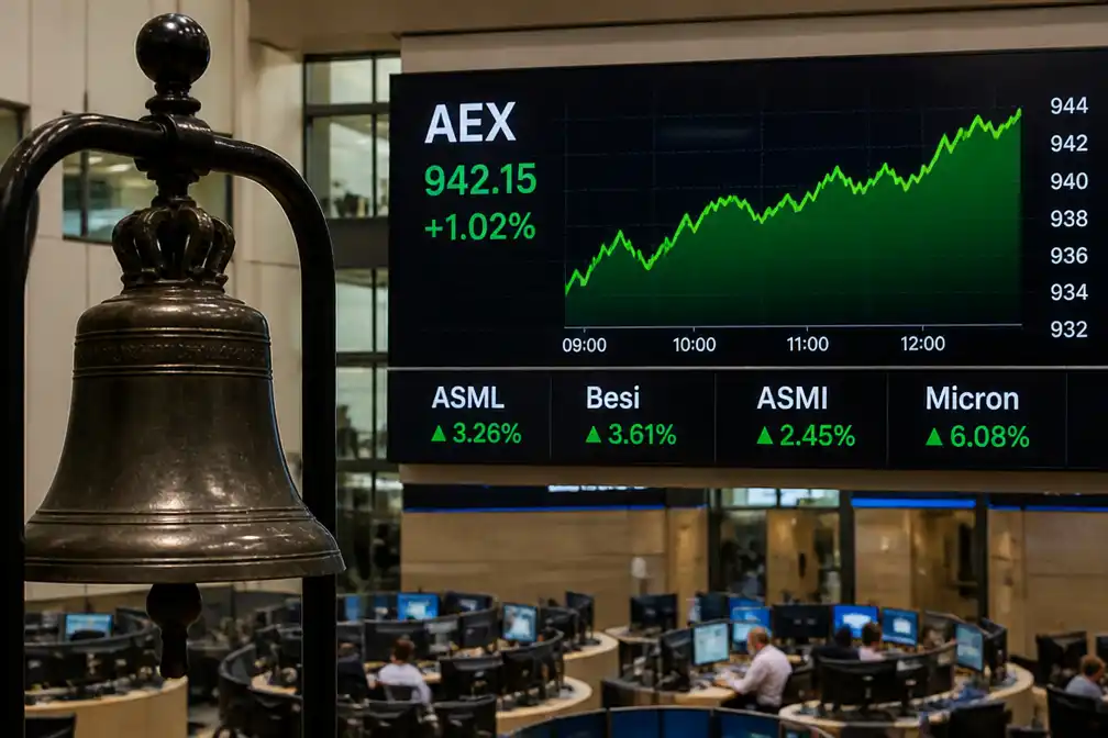 AEX opent hoger door herstel chipaandelen na Micron-resultaten
