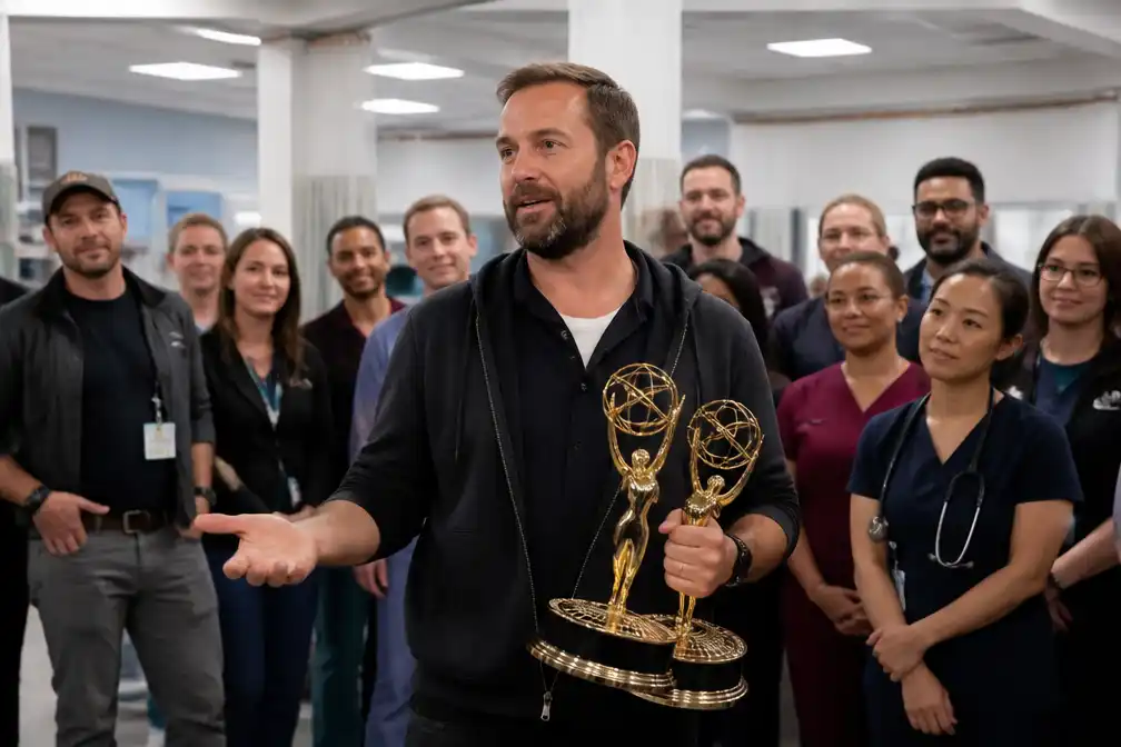 Noah Wyle neemt zijn Emmy's mee naar de set van The Pitt