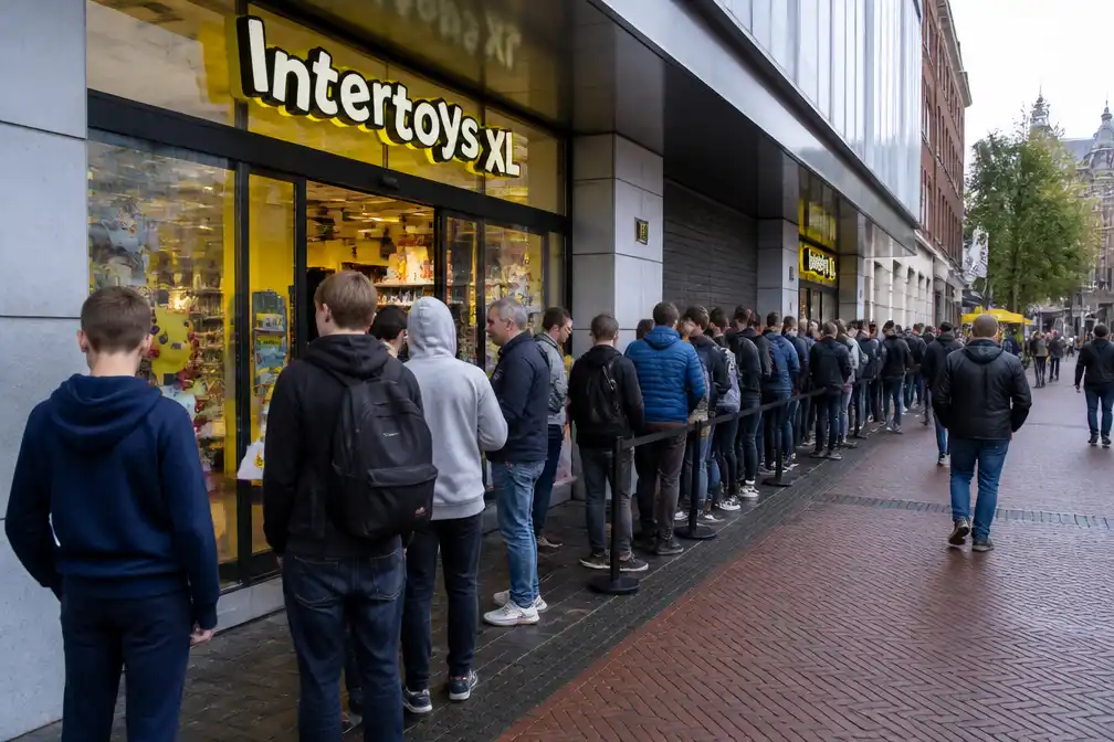 Pokémonfans staan uren in de rij in Nederland en België voor nieuwe kaarten