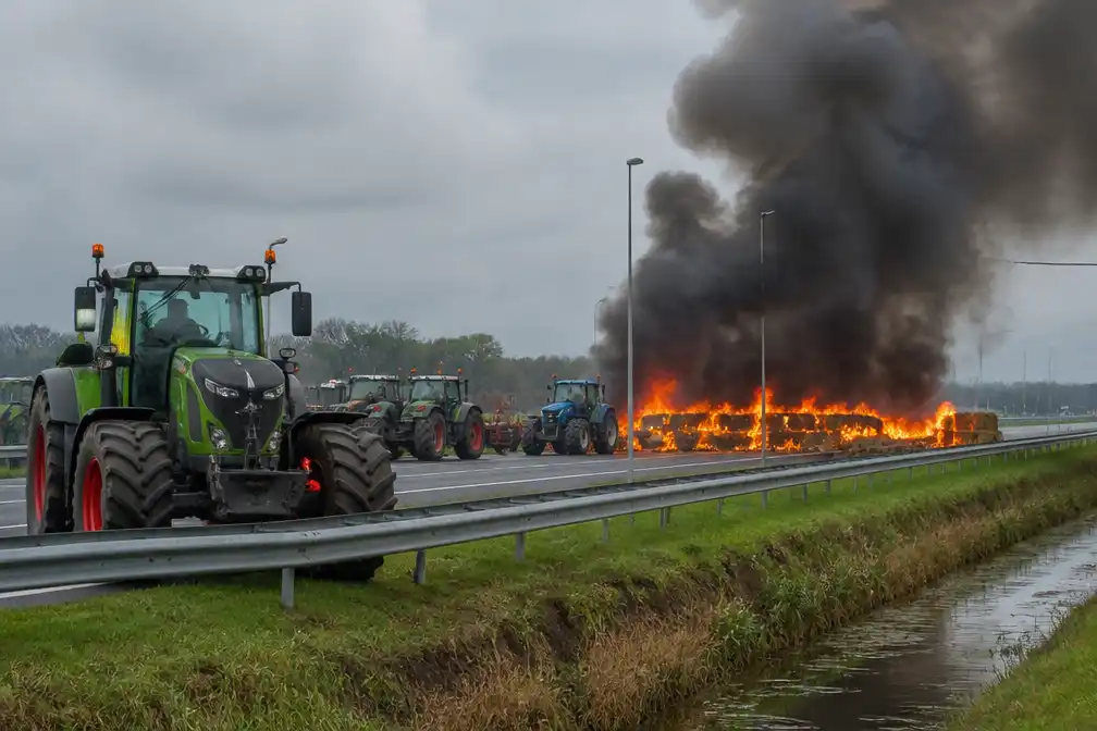 Kockengen blijft boeren trouw, maar trekt grens bij brandende hooibalen langs A2