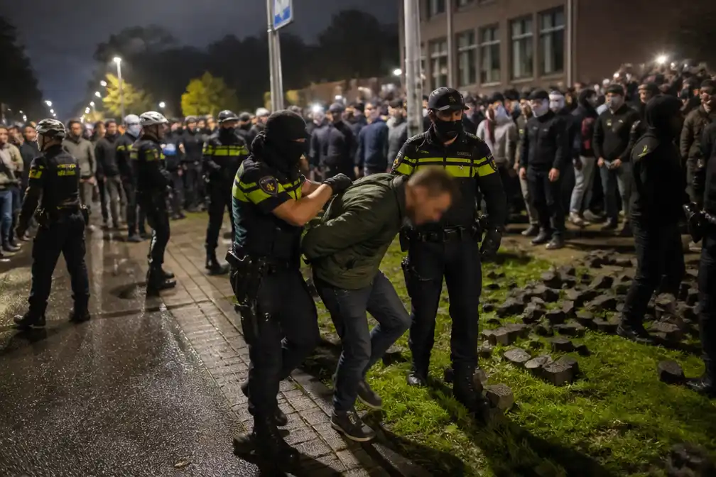 Protest tegen azc in Opheusden loopt uit de hand: raadsleden opgesloten, zeker tien arrestaties