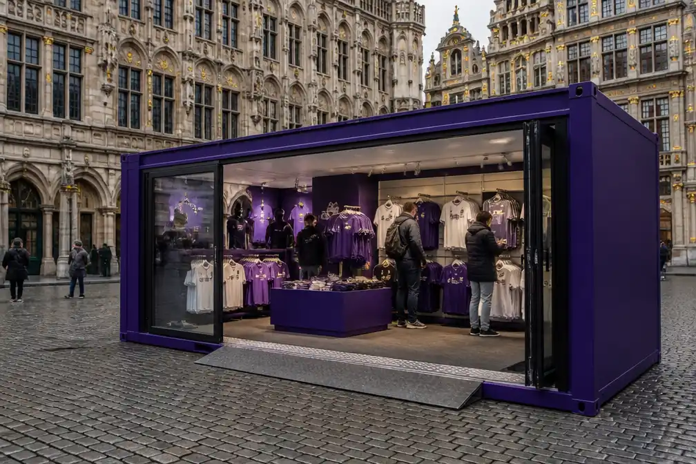 Anderlecht heropent Mauve fanshop op de Grote Markt in Brussel