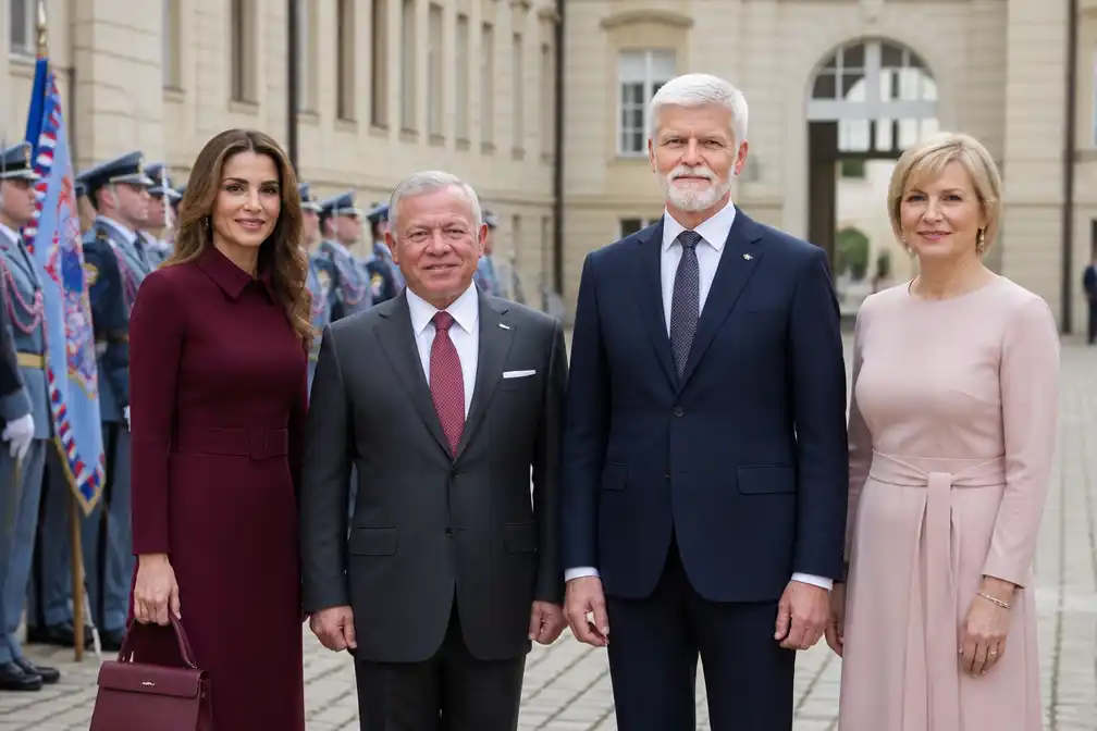 Jordaanse koning Abdullah en koningin Rania bezoeken Tsjechië