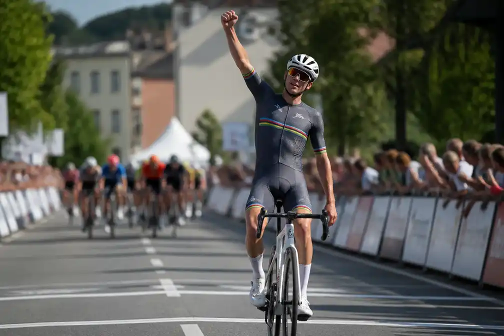 Van der Poel wint vijfde etappe in Ronde van Luxemburg na solo van 177 kilometer