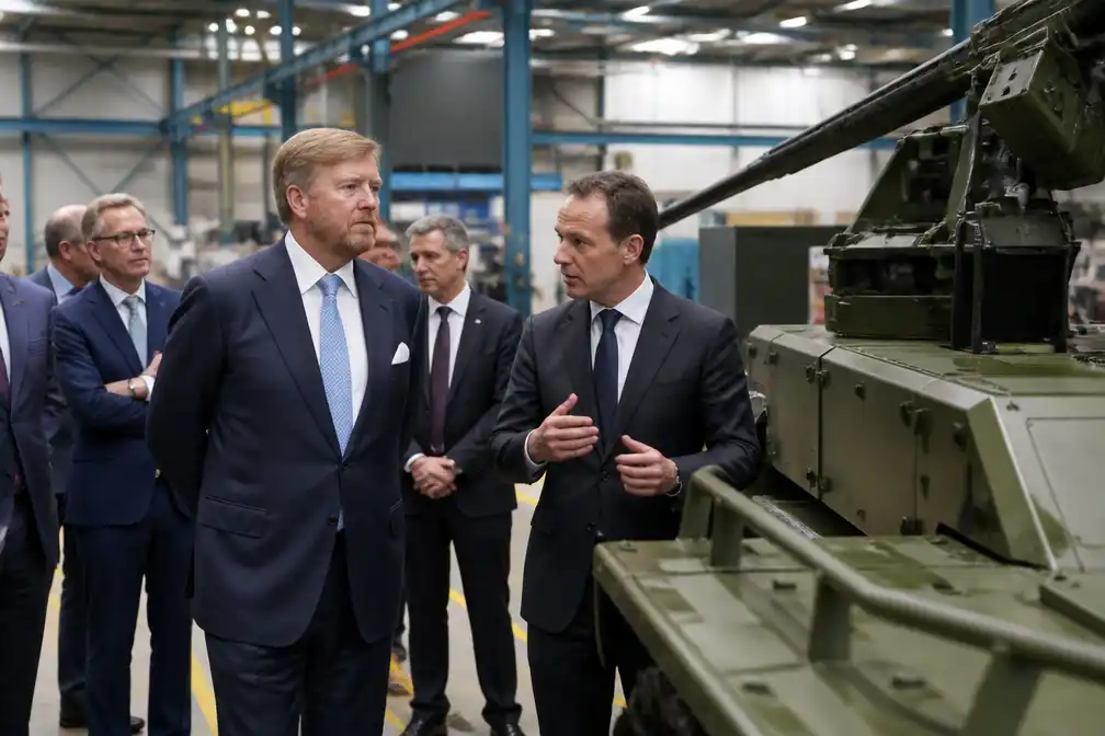 Koning Willem-Alexander bezoekt VDL-defensiefabriek in Born