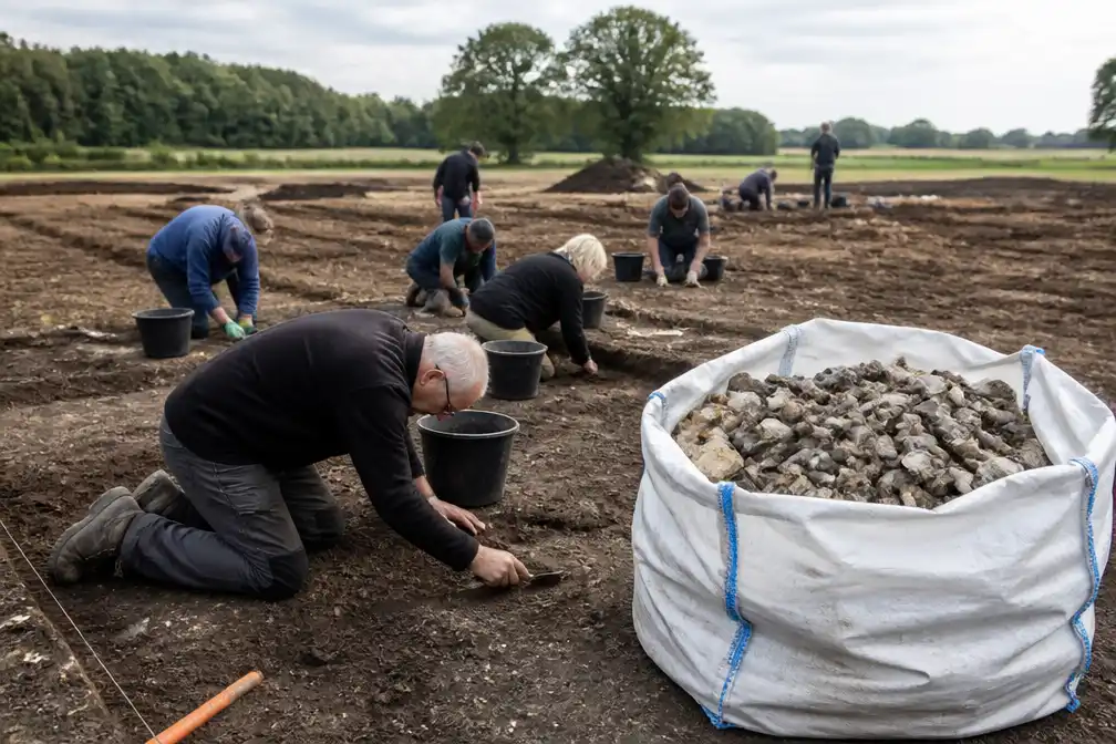 Archeologen zoeken met vrijwilligers naar Neanderthalervondsten bij Norg
