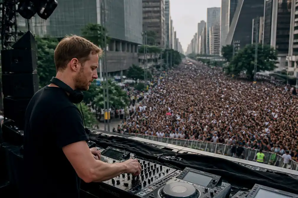 Calvin Harris vestigt wereldrecord na straatoptreden voor 1,6 miljoen mensen in São Paulo