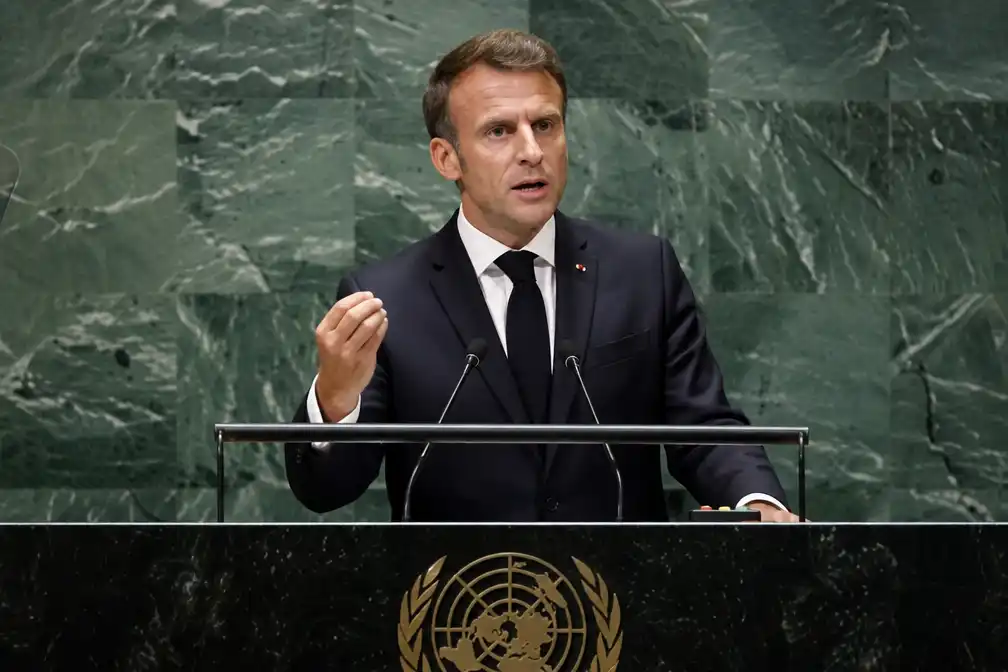 Macron bij VN: 'We moeten ons allemaal schamen' over geweld in Gaza