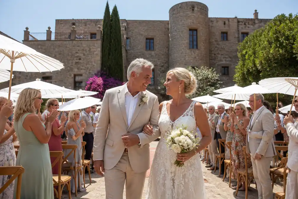 B&B Vol Liefde-koppel Albert Diks en Joyce van der Tas getrouwd in Spaans kasteel