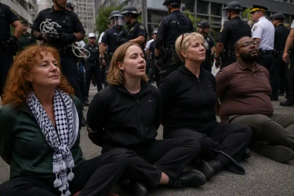 Hollywoodacteurs opgepakt bij protest in New York tegen bezoek Netanyahu