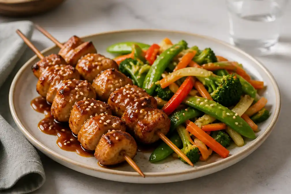 Teriyaki-honingkipspiesjes met groenteroerbak in 'Wat Eten We Vandaag'