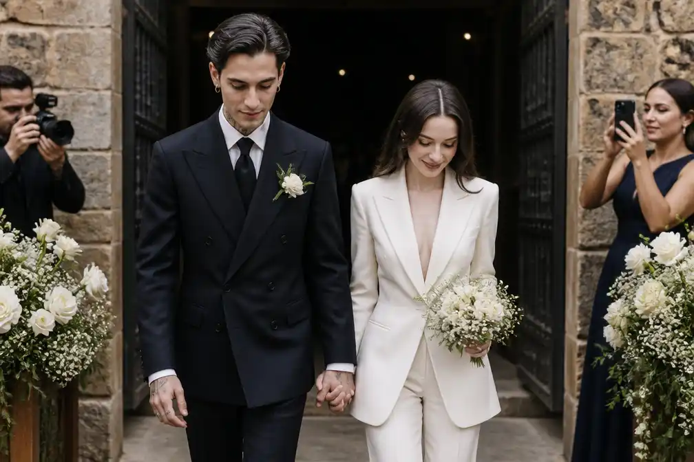 Måneskin-frontman Damiano David trouwt met Dove Cameron in Toscaans Montalcino