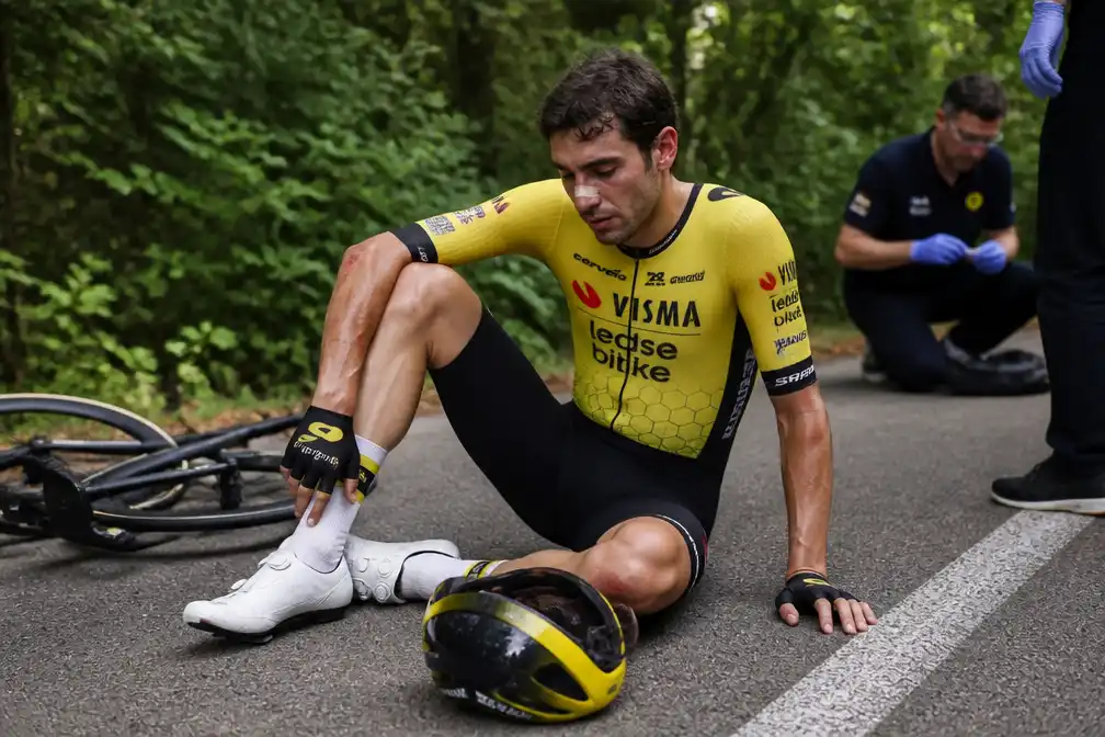Edoardo Affini zonder breuken na val, start Tour de France onzeker