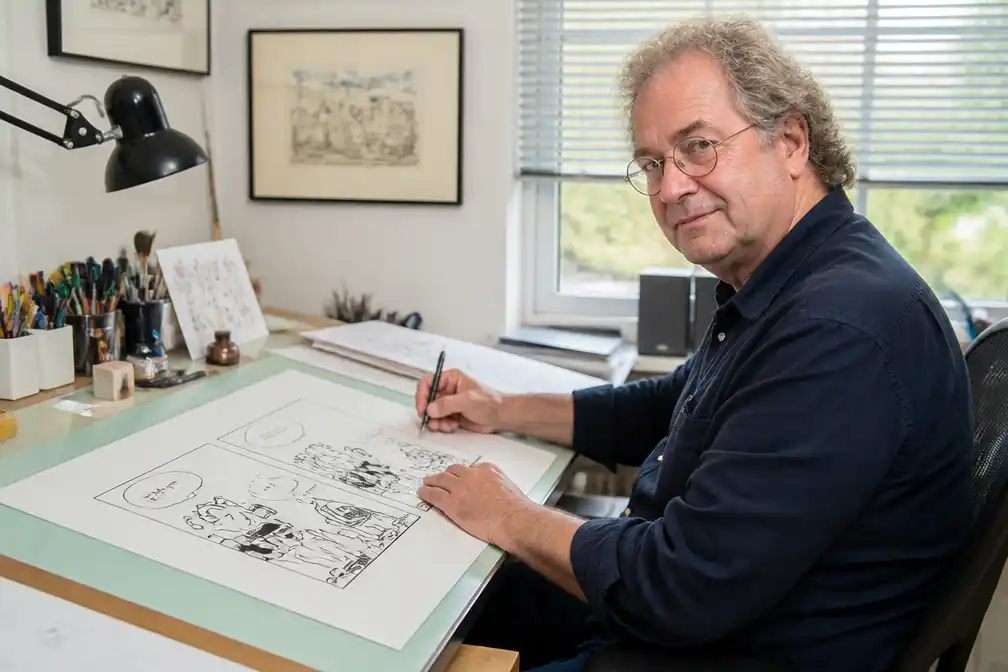 Cartoon Toos & Henk van Paul Kusters in De Limburger en Haarlems Dagblad