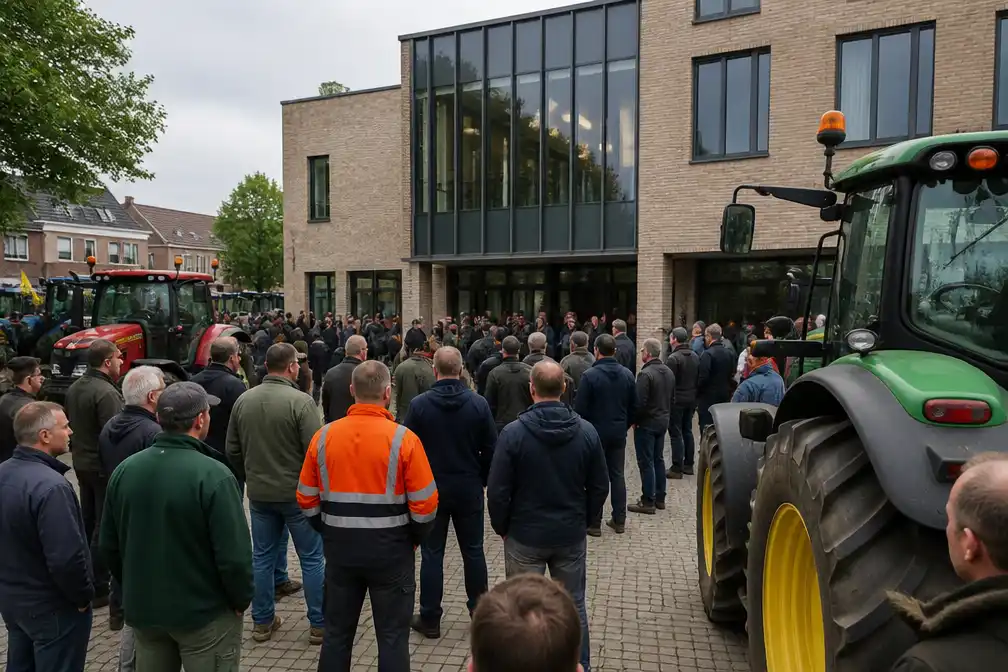 Boeren protesteren in Malle tegen sporthal op landbouwgrond