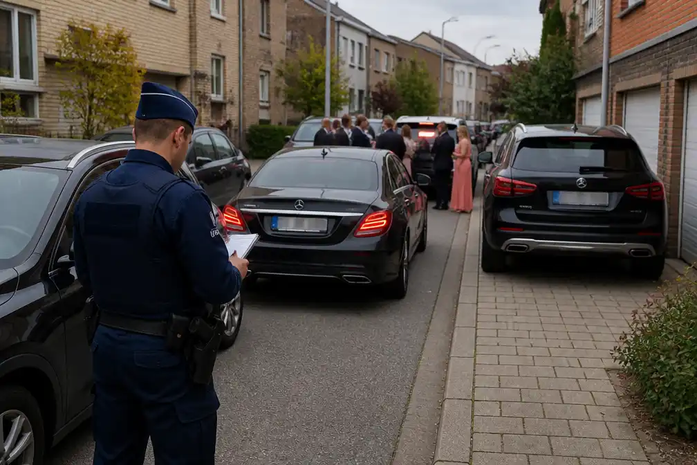 Politie beboet trouwstoet die Tramlaan in Sterrebeek blokkeerde