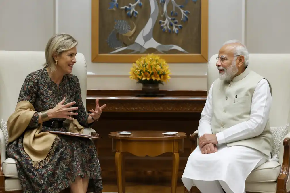 Máxima sluit VN-reis India af met ontmoeting Modi