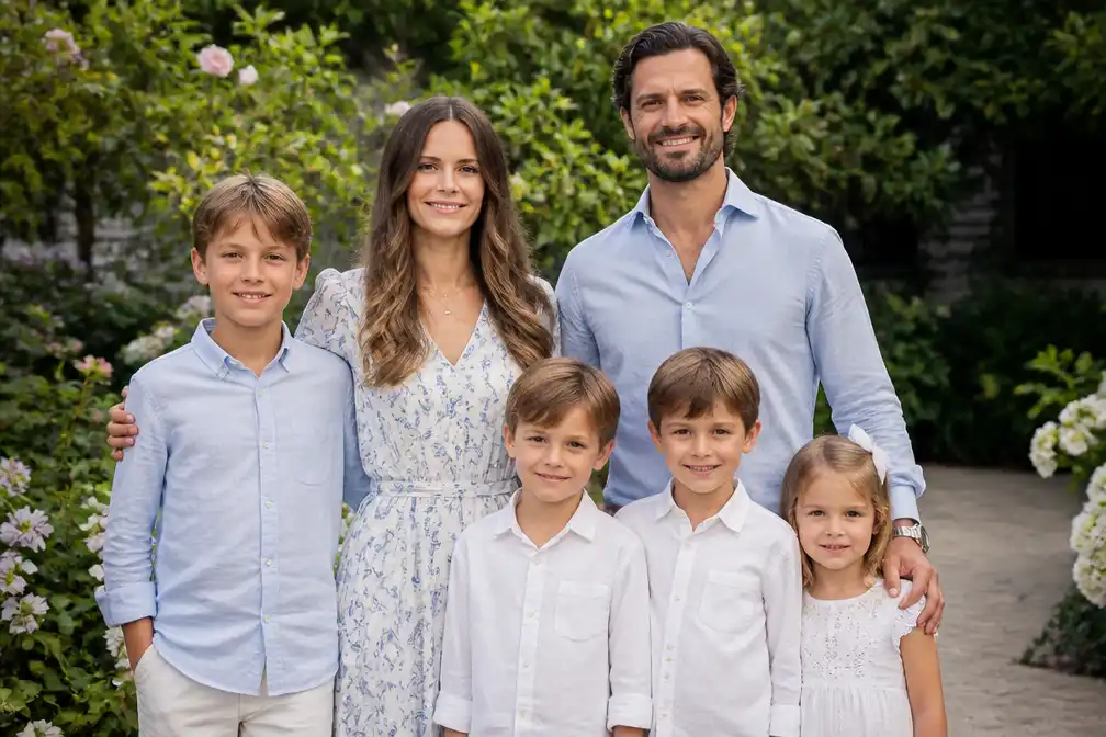 Zweedse prins Carl Philip deelt zomerfoto met vier kinderen op Instagram