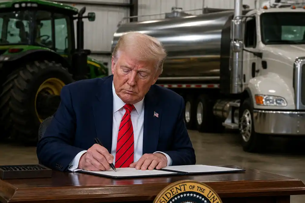 Trump ondertekent decreet dat belastingvrije rode diesel toestaat in niet-landbouwvoertuigen