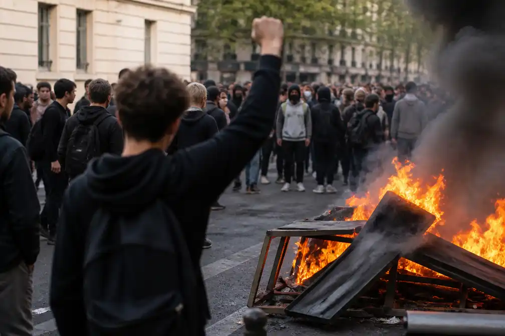 Franse scholierenprotesten houden weken aan, bij demonstraties worden brandjes gesticht