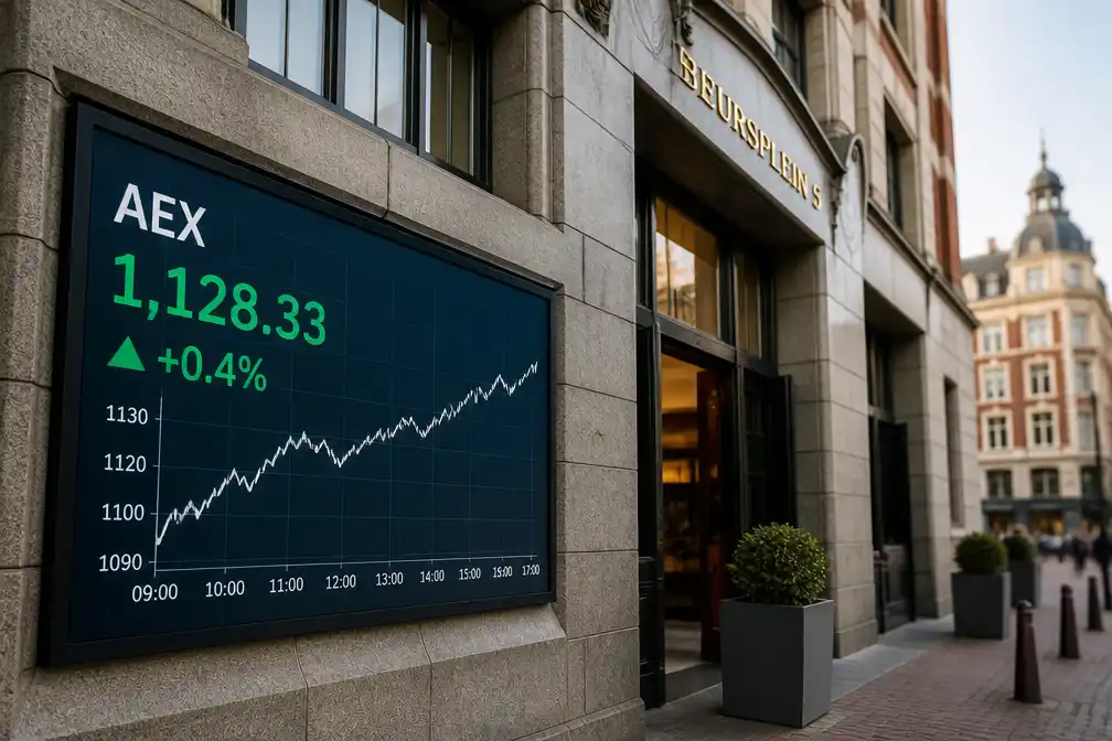 AEX sluit op recordslot van 1.128,33 punten, olieprijzen lager