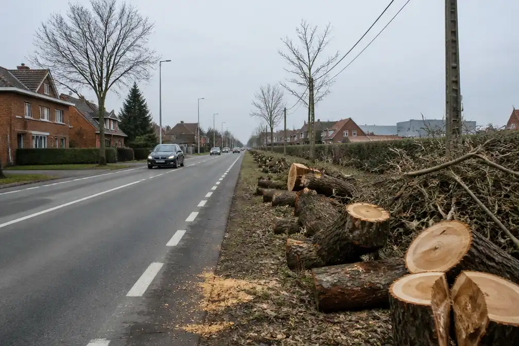 Bomenkap eerste stap naar riolering en fietspaden langs Steenweg op Zondereigen