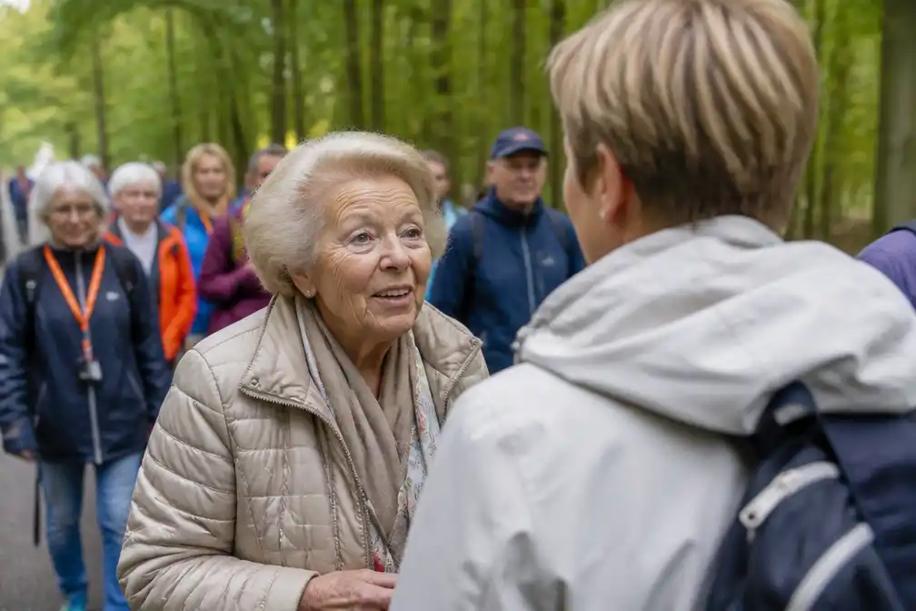 Prinses Beatrix bezoekt zevende editie wandelevent Het Oranjepad bij Het Loo