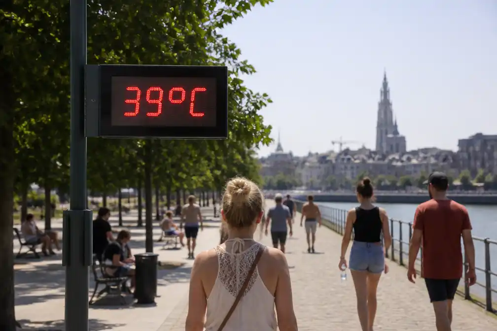 Eerste en warmste hittegolf van het jaar in Vlaanderen met temperaturen tot 39 graden