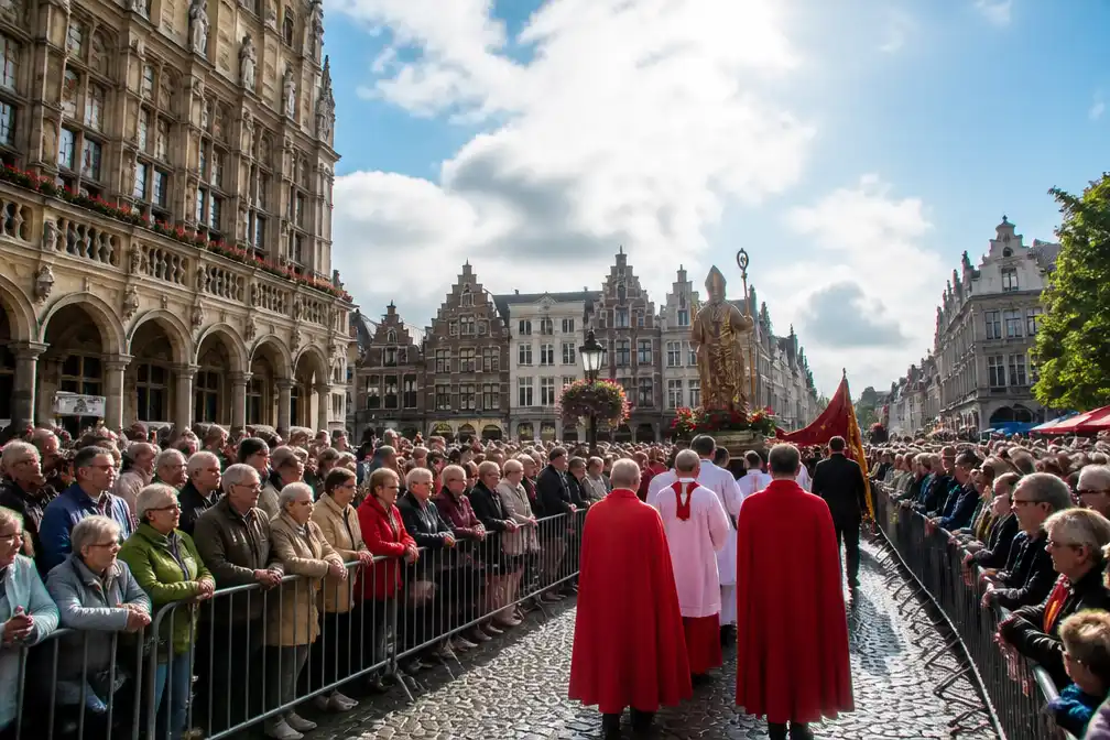 Sint-Gummarusprocessie lokt massa's in Lier, 100 naamgenoten op groepsfoto