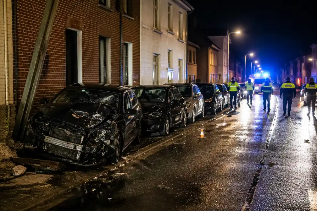 Bestuurder (23) overlijdt na crash tegen vier geparkeerde wagens en elektriciteitspaal in Testelt