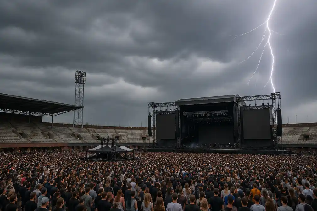 Concert Lil Kleine in Olympisch Stadion gaat door ondanks noodweer elders