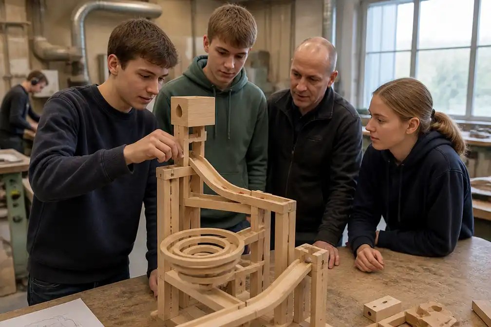 Lokeraanse scholieren bouwen houten knikkerbanen voor nieuwe familiewandeling vanaf 2027